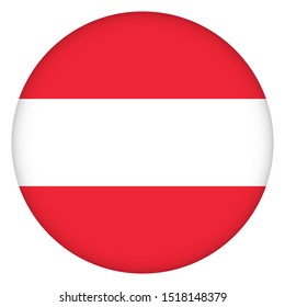 Flag of Austria round icon, badge or button. Austrian national symbol. Template design, vector illustration. 