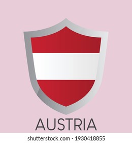 Bandera de Austria diseño de icono de escudo, ilustración simple de vector gradiente, eps 10
