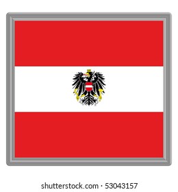 Flag of Austria with silver frame