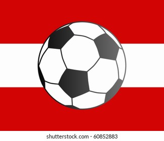 Flag of Austria and soccer ball
