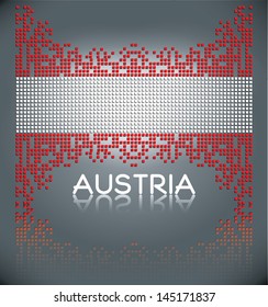Flag of Austria from square blocks, vector eps10