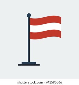 Flag of Austria. Flag stand. Europe icon. Vector design