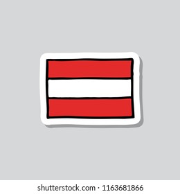 Flag of Austria sticker doodle icon