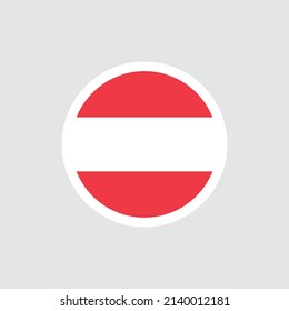 Flag of Austria. Three stripes of red and white. The symbol of the Russian Federation. Isolated vector illustration on white background.