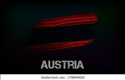  Bandera de Austria. Ilustración vectorial en estilo grunge con grietas y abrasiones. Buena imagen para imprimir
