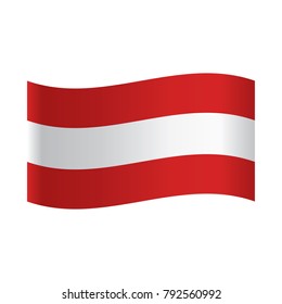 Flag of Austria. Vector Illustration, National flag of Austria: white horizontal stripe between red ones.