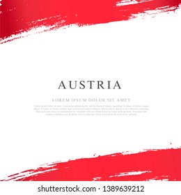 Flag of Austria. Vector illustration on white background. Brush strokes drawn by hand. Independence Day.