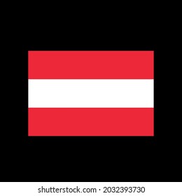 
Flagge Österreichs, Vektorgrafik auf schwarzem Hintergrund 