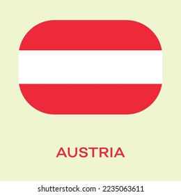 Flag Of Austria, Austria flag vector illustration, Austria flag in rounded corner.