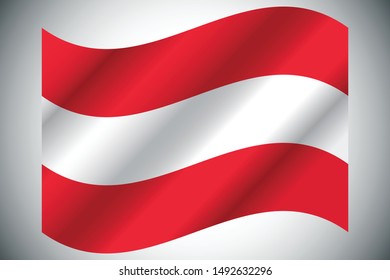 Flag of Austria. Vector illustration. Waving flag 