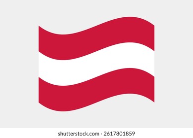 Flag of Austria. Austria wavy flag digital vector illustration. Fluttering flag.