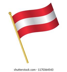 Flag of Austria,Austria  flag Golden waving isolated vector illustration eps10.