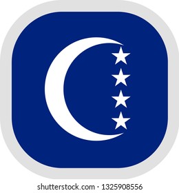 Flag of Autonomous Island of Grande Comore. Rounded square icon on white background, vector illustration.