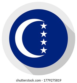 Flagge der autonomen Insel Grande Comore, runde Form auf weißem Hintergrund, Vektorgrafik