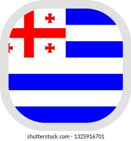 Flag of Autonomous Republic of Adjara. Rounded square icon on white background, vector illustration.