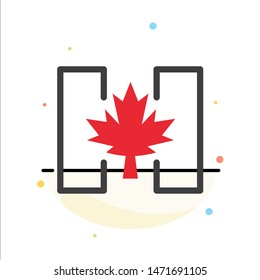 Flag, Autumn, Canada, Leaf Abstract Flat Color Icon Template