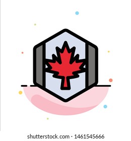 Flag, Autumn, Canada, Leaf, Maple Abstract Flat Color Icon Template. Vector Icon Template background