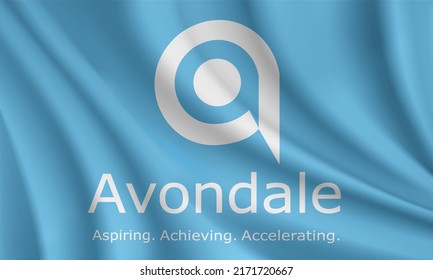 Flag of Avondale, Arizona, USA. Realistic waving flag of Avondale, Arizona vector background.