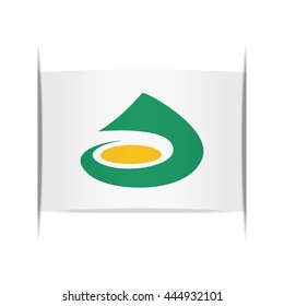 Flag of Awara (Fukui Prefecture, Japan). Vector illustration of a stylized flag. The slit in the paper with shadows. Element for infographics.