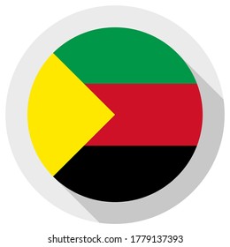 Flag of Azavad, Round shape icon on white background, vector illustration