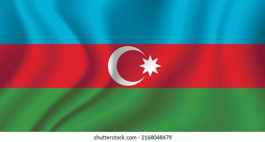 Flag of Azerbaijan. Azerbaijani national symbol in official colors. Template icon. Abstract vector background.