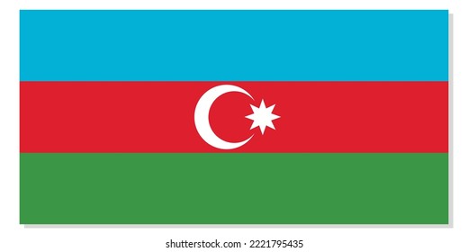 Flag of Azerbaijan. Azerbaijani national symbol in official colors. Template icon. Abstract vector background.