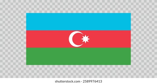 Flag of Azerbaijan. Azerbaijani national symbol in official colors. Template icon. Abstract vector background.