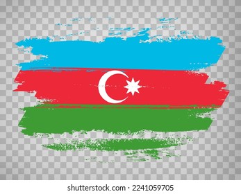 Flag of  Azerbaijan brush stroke background.  Flag Azerbaijan on transparent background for your design, app, UI.  Stock vector. EPS10.