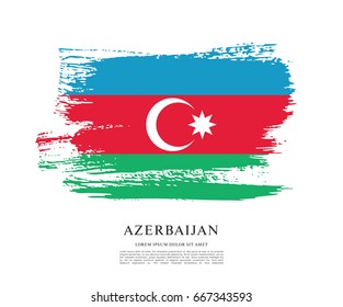 Flag of Azerbaijan, brush stroke background