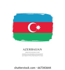 Flag of Azerbaijan, brush stroke background