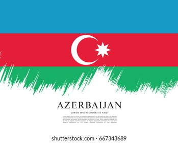 Flag of Azerbaijan, brush stroke background