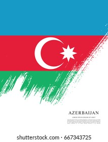 Flag of Azerbaijan, brush stroke background