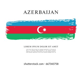 Flag of Azerbaijan, brush stroke background