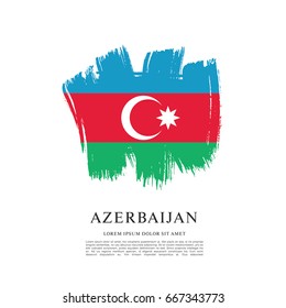 Flag of Azerbaijan, brush stroke background