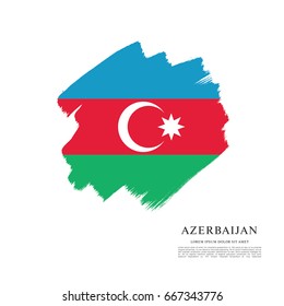 Flag of Azerbaijan, brush stroke background