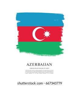 Flag of Azerbaijan, brush stroke background