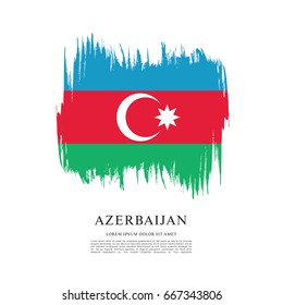 Flag of Azerbaijan, brush stroke background