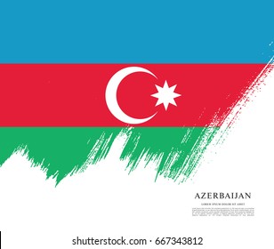 Flag of Azerbaijan, brush stroke background