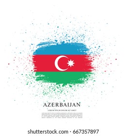 Flag of Azerbaijan, brush stroke background