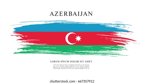 Flag of Azerbaijan, brush stroke background