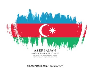 Flag of Azerbaijan, brush stroke background