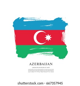 Flag of Azerbaijan, brush stroke background