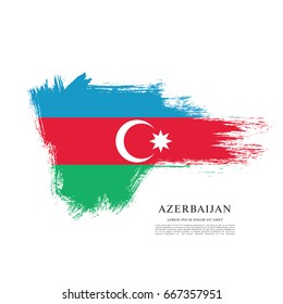 Flag of Azerbaijan, brush stroke background