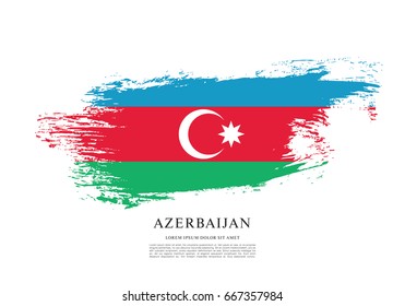 Flag of Azerbaijan, brush stroke background