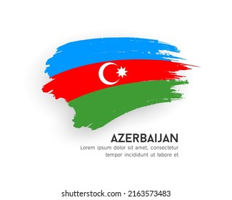 Bandera de Azerbaiyán, diseño de pinceladas aisladas en fondo blanco, ilustración de vector EPS10