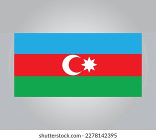 The flag of Azerbaijan consists of three horizontal bands of equal width, with the top and bottom bands being blue and the middle band being red. 