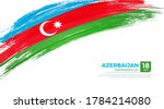 Flag of Azerbaijan country. Happy Independence day of Azerbaijan background with grunge brush flag illustration
