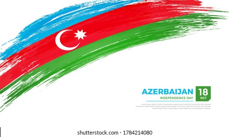 Flag of Azerbaijan country. Happy Independence day of Azerbaijan background with grunge brush flag illustration