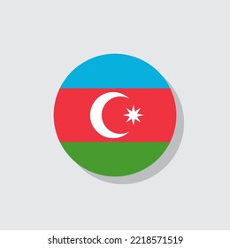 Icono plano de la bandera de Azerbaiyán, signo vectorial, pictograma colorido aislado en blanco. Símbolo, ilustración del logotipo. Diseño de estilo plano