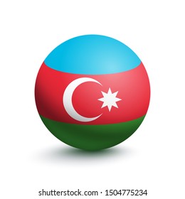 Flag of Azerbaijan in the form of a ball isolated on a white background. Vector illustration